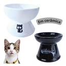 Comedouro Gato Cerâmica Luxo Bebedouro Cerâmica Esmaltado PET Elevado antiformiga prático higiênico