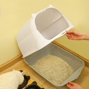 MIW Kit Caixa de Areia Banheira Furba para Gatos Encantadora Alta Gigante com Comedouro e Pá higiênica