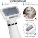 Secador De Pelo Escova Pente Pet Tosa Profissional Portátil 2 IN 1 Remove Pelos Cachorro Gato 110V