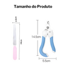 KIT 4 Pçs para Pets: Escova Removedora Tira Pelos de Cães E Gatos +Pente de Pulgas+Cortador de Unhas+Lixa de Unha PET-01