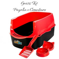 Caixa de Areia para Gatos Grandes Banheiro Sanitário pet Aberta Resistente Furba Sandbox Gato Pet Shop