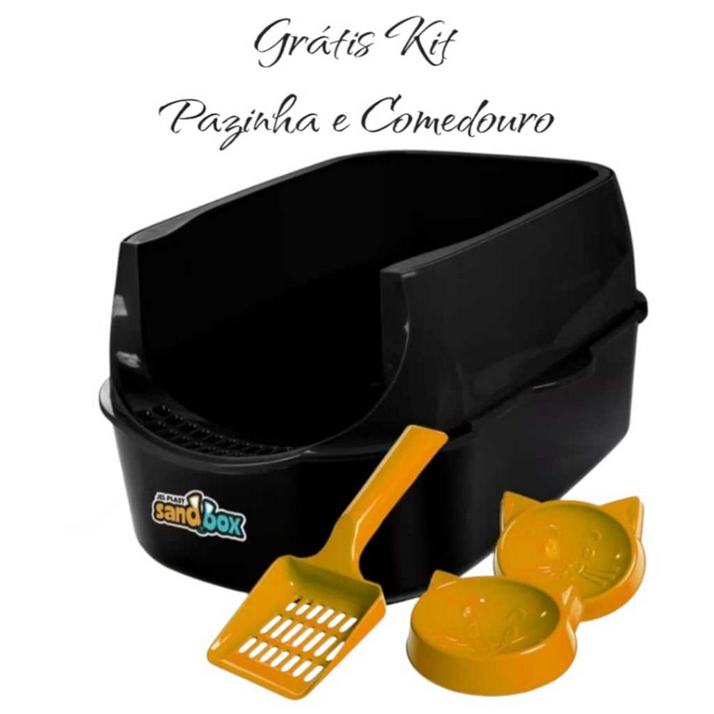 Caixa de Areia para Gatos Grandes Banheiro Sanitário pet Aberta Resistente Furba Sandbox Gato Pet Shop