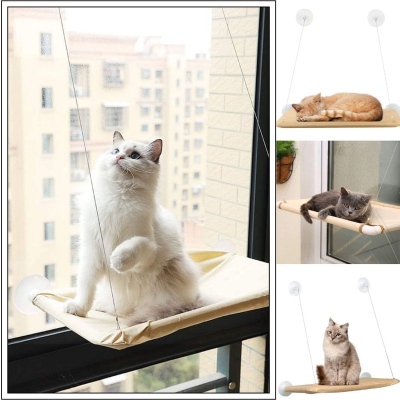 Cama Gato Pet Suspensa Janela Ventosa Reforçada Rede Confort Caminha Até 12kg