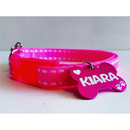 Coleira para cachorro com plaquinha de identificação personalizada