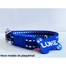 Coleira para cachorro com plaquinha de identificação personalizada