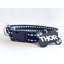 Coleira para cachorro com plaquinha de identificação personalizada