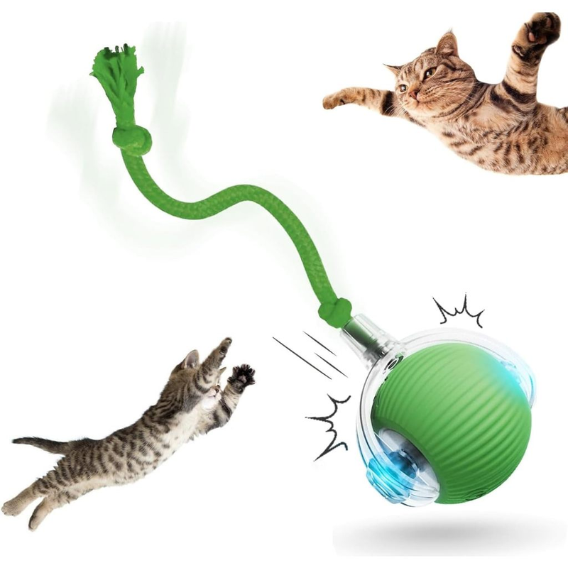 Brinquedo Automático para Gatos - Bola Interativa com Sensor de Movimento e Cauda Falsa Recarregável