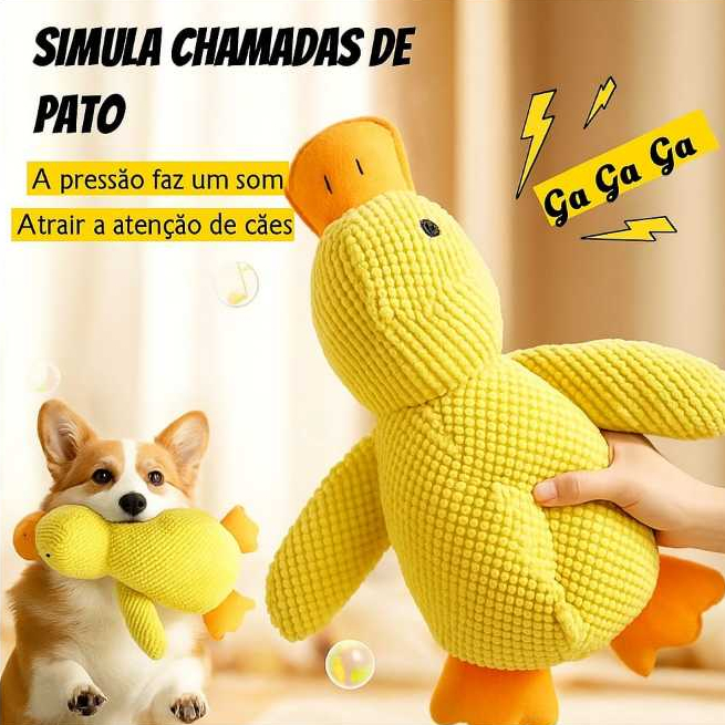 Brinquedo Interativo de Pelúcia para Cães e Gatos Pato 23cm