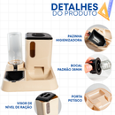 Comedouro e Bebedouro Pet Automático Premium Para Cães e Gatos Com Pá Porta Petiscos