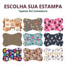 Tapete para Comedouro Pet Antiderrapante - Ossinho - 29cm x 43cm