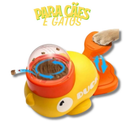 Dispensador Interativo De Comida Para Pets Em Forma De Pato Amarelo, Tigela Lenta para Pets