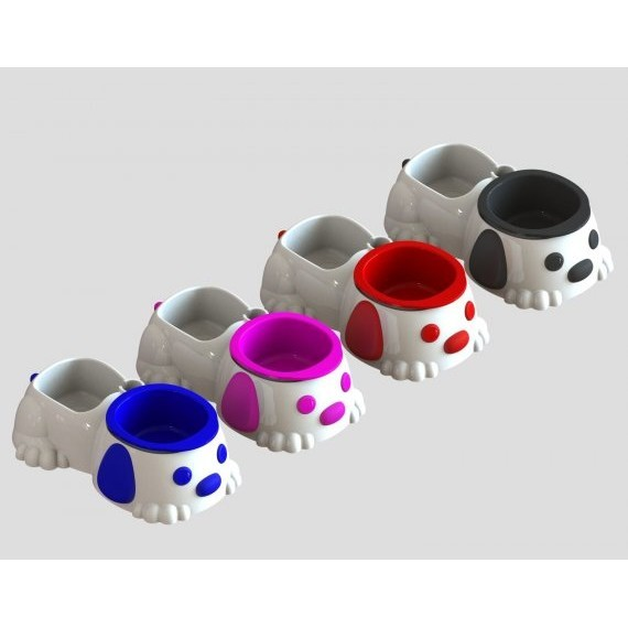 Comedouro Duplo Pata Forte Antiformigas e Antiderrapante para Cães e Gatos