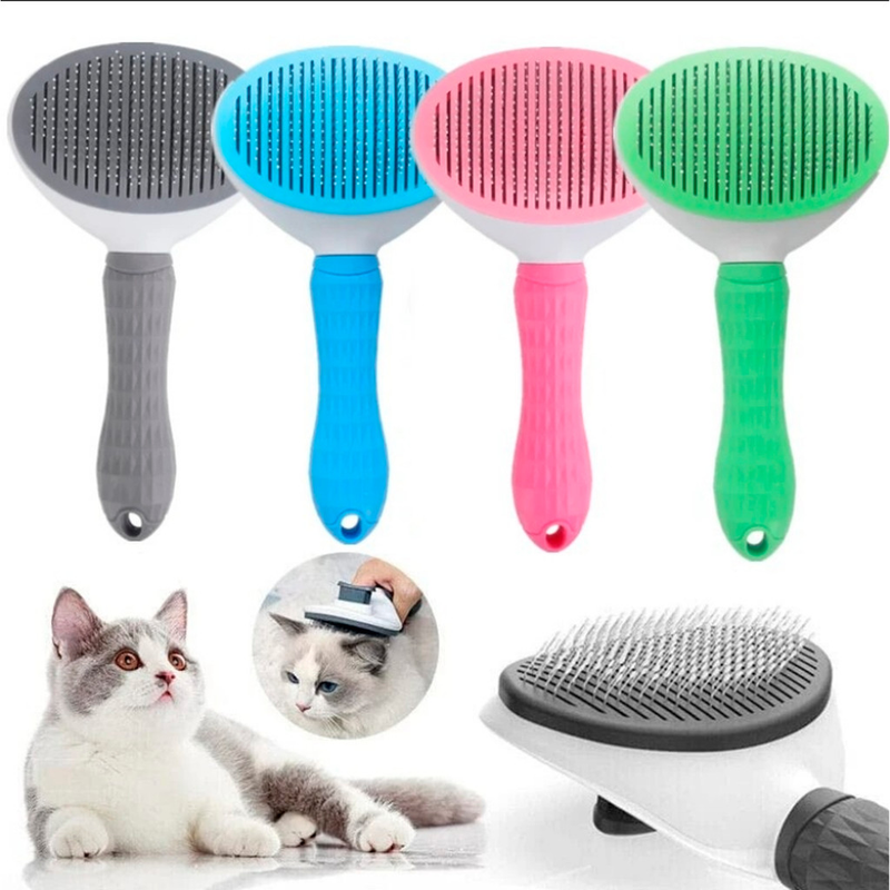 Escova Pet Automática Rasqueadeira Tira Pelos Gatos e Cães Animais Limpeza Rápida